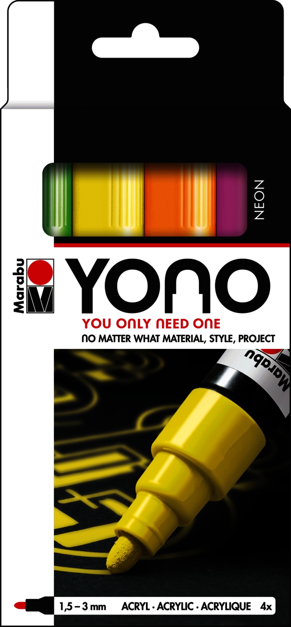 YONO Marker Set NEON 4 X 1,5-3 mm, súprava