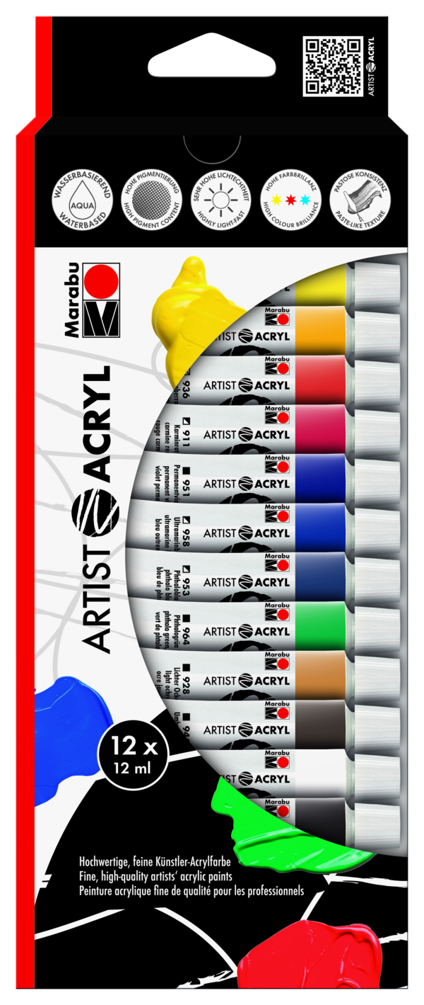 Artist Acryl 12x12ml, súprava