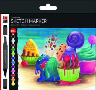 Sketch Marker Graphix  SUGARHOLIC, súprava 12 farieb